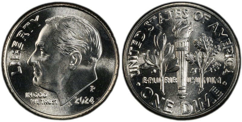 2024 Roosevelt Dime for comparison